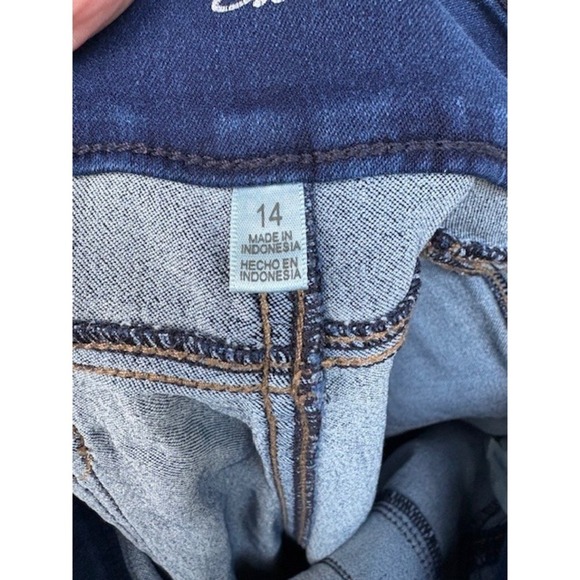 Seven7 Tummy Toner Blue Wash Denim Skinny Jeans Women Size 14 Elastic Waist - Picture 4 of 10